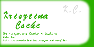 krisztina cseke business card